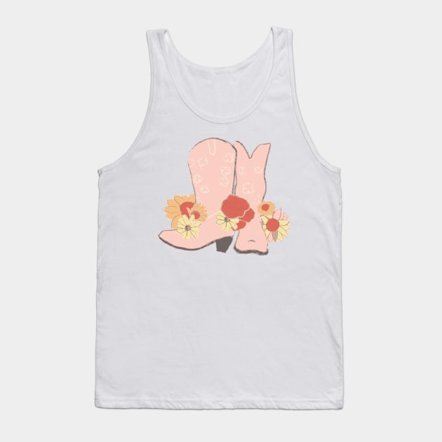 Pink Boots and Flowers Tank Top by A2Gretchen